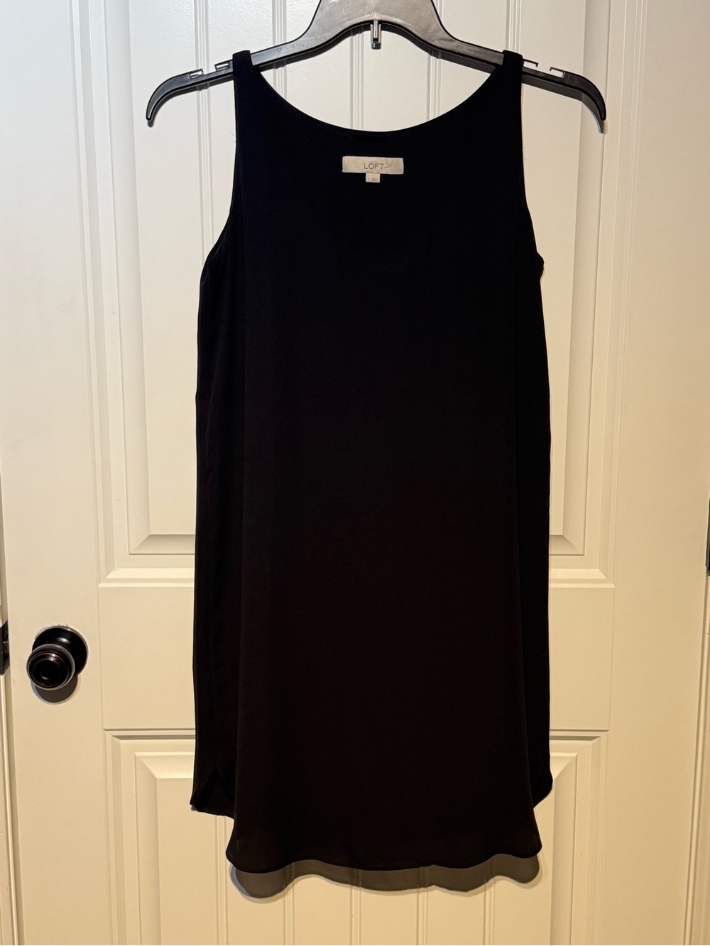 LOFT Black Sleeveless Mini Shift Dress